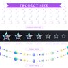 37 Pieces Iridescent Holographic Party Decorations Glitter Swirl Streamer Galaxy Garland Hanging Bling Twinkle Star Party Supplies Circle Dot Swirl Streamer for Wedding Disco Party Decorations