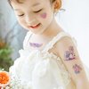 Oottati 14 Sheets Glitter Pink Cute Temporary Tattoos Giraffe Panda Rabbit Balloon Cat Heart Violin Butterfly Whale Star Suit for Kids Adults