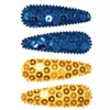 Mia Spirit Snip Snaps, Sparkly Sequins Metal Hair Barrettes, Hair Clips for School, Team Spirit, Dance, Cheer, Fashion, for Women and Girls 4pcs (royal blue/yellow)