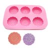 X-Haibei Round Mooncake Chocolate Lotion Bar Soap Cookies Wax Silicone Mold Dia. 2.5inch, 1.5oz per Cell
