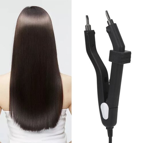 ZJchao Hair Extensions Tool, Professional Heat Tong Hair Extension Iron for Hair Extension Hair Extension Connector Machine (US Plug, Teflon Heating Plate)