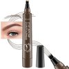 evpct SUAKE 1Pcs Dark Brown Magic Microblading Eyebrow Contouring Pen Pencil, 4 Tipped Precise Brow Pen with Sponge Micro-Fork Tips Applicator, Create Natural Looking Brows Eyebrow Makeup Long Lasting