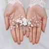 Yean Flower Bride Wedding Hair Comb Silver Crystal Bridal Hair Piece Rhinestone Hair Accessories for Women and Girls
