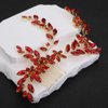Rumtock Red Crystal Beads Long Hair Comb Handmade Gold Hair Piece for Women Girls Wedding Bridal Hair Accessories (Red)