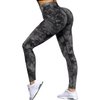 OMKAGI Women Scrunch Butt Lifting Leggings Seamless High Waisted Workout Yoga Pants(M,88-Black Tie Dye)
