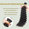 Deep Wave Bulk Human Hair for Braiding Boho Braids Human Hair for Bohemian Knotless Braids Braiding Hair Micro Braiding Hair No Weft Human Hair Extensions 2Bundles(Natural Black#,18inch)