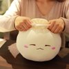 Yoholto Dumpling Plush Pillow with Cute Features, Stuffed Bun Plush, Funny Food Toy Gifts for Kids Adults(12.2 * 9.8in,Frown)