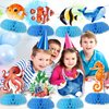 12 pcs Ocean Sea Animals Honeycomb Centerpieces Ocean Themed Birthday Party Decorations Tropical Beach Themed Party Decorations Fish Crab Turtle Seahorse Sea Creature Birthday Party Supplies