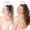 WENNALIFE Ponytail Hair Extension, 16 Inch 80g Dark Brown Mixed Chestnut Brown Ponytail Extension Human Hair Clip in Wrap Around Remy Human Hair Extension Hairpieces