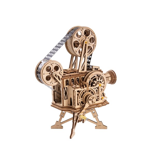 Rowood 3D Puzzle for Adults, DIY Wooden Model Kit for Adults to Build, Handheld Film Mechanical Gear Building Set, Birthday Vitascope Projector