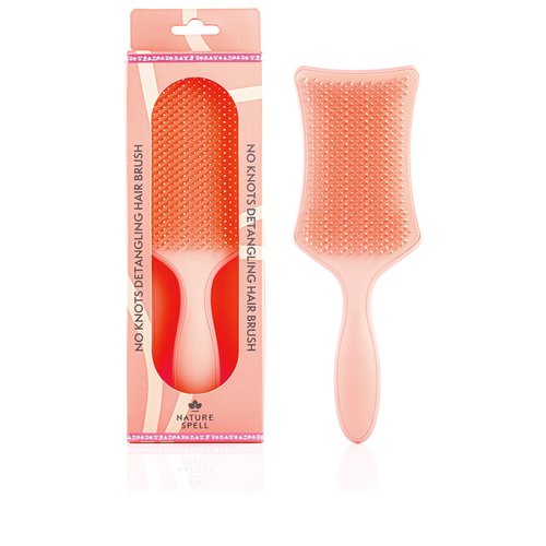 Nature Spell No Knots Detangling Hair Brush | Detangles All Hair Types | For Wet & Dry Hair | Eliminates Knots & Reduces Breakage | (Matte Pink)