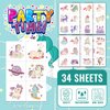 EMOME Glitter Kids Tattoos Temporary for Girls, 204 Pcs Individually Wrapped Tattoo Stickers for Kids, Glitter Tattoos Bulk for Goodie Bags Stuffers Fillers, Girls Birthday Party Favors Supplies Games