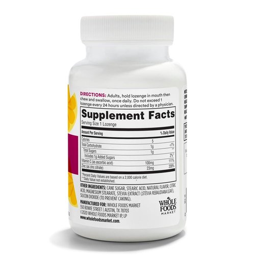 365 by Whole Foods Market, Lozenges Zinc Vitamin C, 90 Count