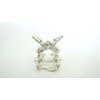 Generic Small infinity bow pearl crystal silver metal hair claw clip bridal clip