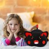 SNOWOLF Black Cat Plush Pillow Kawaii Toy Cute Soft Cat Stuffed Animals Kitten Plushie Doll Great Gift for Kids and Adult Birthday Christmas Valentines Day, 12", Black Red