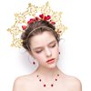 Uonlytech Angel Bridal Gold Halo Headband, Angel Halo Headband Crown Retro Goddess Halo Hair Band Wedding Headpiece for Women Girls Bridal