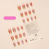 Hkanlre Bling Coffin Press on Nails Fake Nails Tips Full Cover Medium False Gradient Nails for Women and Girls 24PCS (Red Coffin Bling)