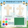 Blueweenly 30 Sets Cross Crafts for Kids DIY Christian Jesus Crafts Bible Crafts Sunday School Vbs Supplies Religious Wooden Cross Sticky Boards with Tissue Paper Beads Gift for Church Activities