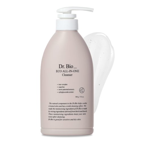 Dr.Bio Eco All-in-One Cleanser, Face & Body Wash for Sensitive Skin with Ceramide, Probiotics & Cica, Vegan, Fragrance-Free, Mild Gentle Hydrating Cleanser, Hypoallergenic Korean Skincare