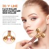 Beauty Bar 2-in-1 24k Golden Pulse Facial Face Massager, Electric 3D Roller and T Shape Arm Eye Nose Head Massager Facial Roller Massager Kit Skin Care Tools