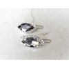 Generic Two small tiny dark gray or clear crystal hair pin clip barrettes fine hair (Primary color: Clear)