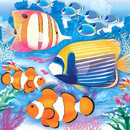 AmscanTropical Summer Party Beverage Napkins, 16 Ct.