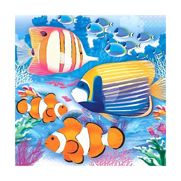 AmscanTropical Summer Party Beverage Napkins, 16 Ct.