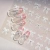 5D Embossed White Lace Bowknot Nail Art Stickers Pearl Bow Nail Stickers for Nail Art Supplies Retro Relief Bow Nail Decals Self-sdhsive Bow Stickers for Nails Ribbon Bows Nail Accessories for Women