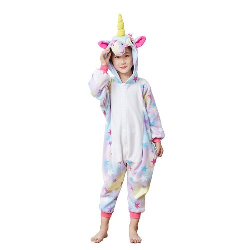 SSGJZZ Star Unicorn Cosplay Costumes Kids Animal Pajamas Halloween Onesie Pajamas 6-8 T