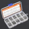 HELIFOUNER 420 Pieces M2.5 x 4mm /6mm /8mm /10mm /12mm /16mm /20mm /25mm, Hex Socket Head Cap Bolts Screws Washers Nuts Kit, 304 Stainless Steel