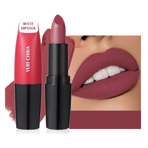 DLZZRS Velvety Matte Lipstick Long Lasting Intense & Vivid Colors Fuchsia Lipstick High Pigmented Non-stick Waterproof Lip Gloss Smudge-Proof Transfer-proof Lipstick Daily Lips Makeup for Women(06#)