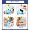 Sunscreen Applicator For Kids, Adults & Families - BPA Free & Refillable, Sunblock Buddy Brush Set with Protective Caps, Sun Lotion Applicator Sun Cream Brush (Blue)