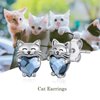 JUSTKIDSTOY Hypoallergenic Cat Earrings 925 Sterling Silver Cute Animal Kitten Stud Earrings Stocking Stuffers cat Jewelry Gifts for Women Girls Pet Lover