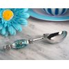 FavorOnline Stunning Murano art silver and teal ice cream scoop From