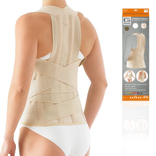 Neo G Dorsolumbar Support Brace - Back Support For Early Kyphosis, Rounded Shoulders, Posture Correction, Muscular Aches, Lumbar Support - Adjustable - Class 1 Medical Device - Small - Tan