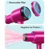 Wavytalk Negative Ions Hair Dryer Professional 1875 Watt Blow Dryer with Concentrator Diffuser and Nozzle Comb Fast Drying Light and Quiet with Ceramic Technology for All Hair Types Hot Pink