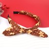 HIFANMM Christmas Headband Gingerbread Man Hair Band for Women Girls, Brown Bow Top Knot Hair Accessories Winter Non Slip Headbands New Year Xmas Party Supplies Decoration