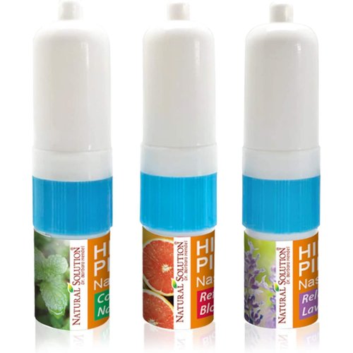 Natural Solution Himalayan Pink Salt Nasal Inhaler Aromatherapy with Natural Essential Oils, Cleans The Respiratory System, Relief Breathing Congestion, -3 Pack