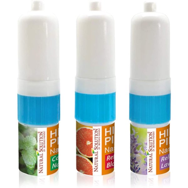 Natural Solution Himalayan Pink Salt Nasal Inhaler Aromatherapy with Natural Essential Oils, Cleans The Respiratory System, Relief Breathing Congestion, -3 Pack