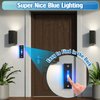 Saillong LED Lighted Doorbell Button Wired, Door Bell Ringer Push Buttons Replacement Garage Door Button Wall Mount Door Chime Opener Switch(Black Button, Blue Light, 1 Pack)