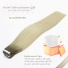 Lacerhair Rooted Tape in Hair Extensions Human Hair Seamless Skin Weft Real Remy Invisible Natural Hair #8G/60A Double Sided Light Platinum Blond with Light Ash Brown Roots 20" 50g
