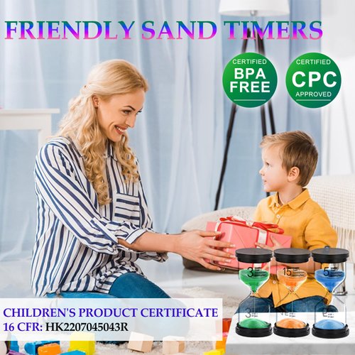 25 Minute Sand Hourglass Timer: Plastic Sand Clock, Sand Watch 25 Min, Extra Blue Reloj De Arena, Unity Hour Glass Colorful Sandglass Timer for Kids, Games, Classroom, Kitchen, Decoration
