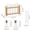 Hobbspring Dollhouse Mini Glass Test Tube Dollhouse Science Sets Miniature Glass Tube Tiny Wood Test Tube Rack Micro Landscape Experiment Ornament for Dollhouse Decor