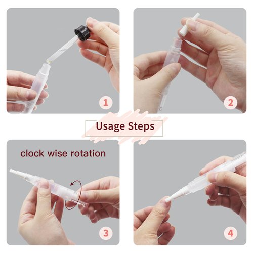 WEBBYBEAR 8 Pieces 5 ml Empty Cuticle Oil Pen, Empty Nail Oil Pen, Transparent Twist Pens with Brush Tip, Cosmetic Lip Gloss Containers Eyelash Growth Liquid Tube, with 1 Stickers