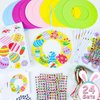 Qyeahkj 286 Pcs Easter Foam Wreath Craft Kit DIY Wreath Signs Decorations 24 Sets Easter Craft for Kids Easter Bunny Egg Chick Foam Stickers for Home Classroom Activities Easter Front Door Decor
