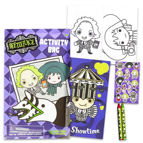 Warner Bros Pictures Beetlejuice Birthday Party Favors Set - Bundle with 24 Beetlejuice Play Packs | Mini Coloring Books, Stickers, and More for Goodie Bags (Beetlejuice Party Supplies)