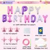 iPartycool Happy Birthday Banner, 24pcs 3D Happy Birthday Balloon, Birthday Party Decorations, Happy Birthday Sign with 6pcs Star Balloons Birthday Decorations for Girls Women Birthday Party Supplies