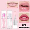 Magic Color Changing Lip Oil Temperature Change Lip Glow Oil Moisturizing Plumping Lip Gloss, No-Sticky Transparent Lip Care Tinted Lip Gloss Oil (01# Clear Shimmer to Pink)