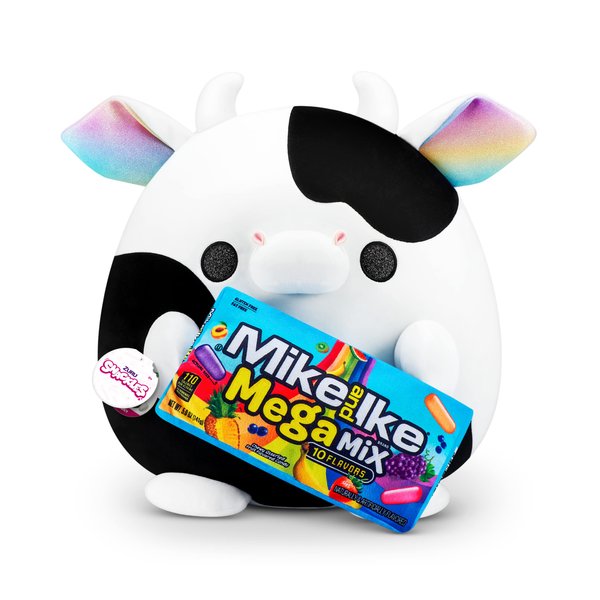ZURU Snackles (Mike and IKE Cow Super Sized 14 inch Plush by ZURU, Ultra Soft Plush, Collectible Plush with Real Licensed Brands, Stuffed Animal