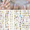Easter Nail Stickers Rabbit Nail Decals Cute Cartoon Bunny Egg Nail Stickers for Women Girls Kids Nail Art Decorations Manicure Nail Tip Decor 10sheets 3D Self-Adhesive Decals